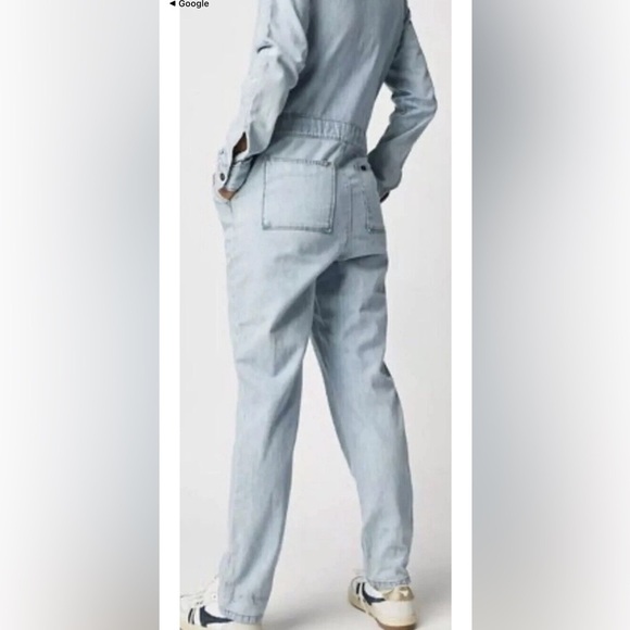 NEW free people Lee Vintage Modern Union Alls Coveralls Jumpsuit Light Wash - Picture 3 of 13